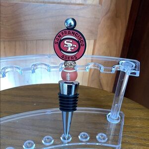 Hand Crafted- NFL San Francisco 49ers Beaded Wine Bottle Stopper